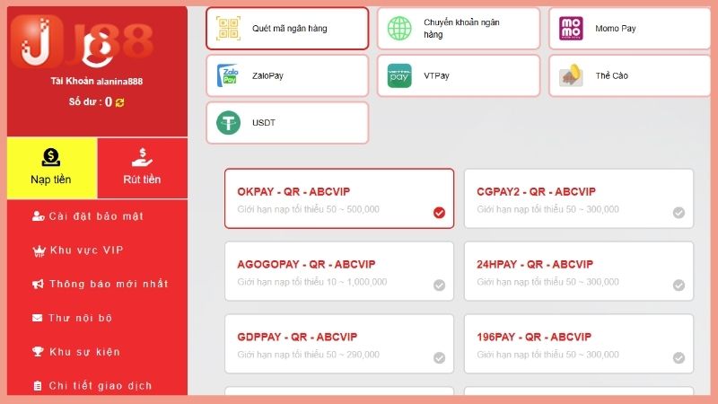 Nạp tiền J88 cần lưu ý những gì?